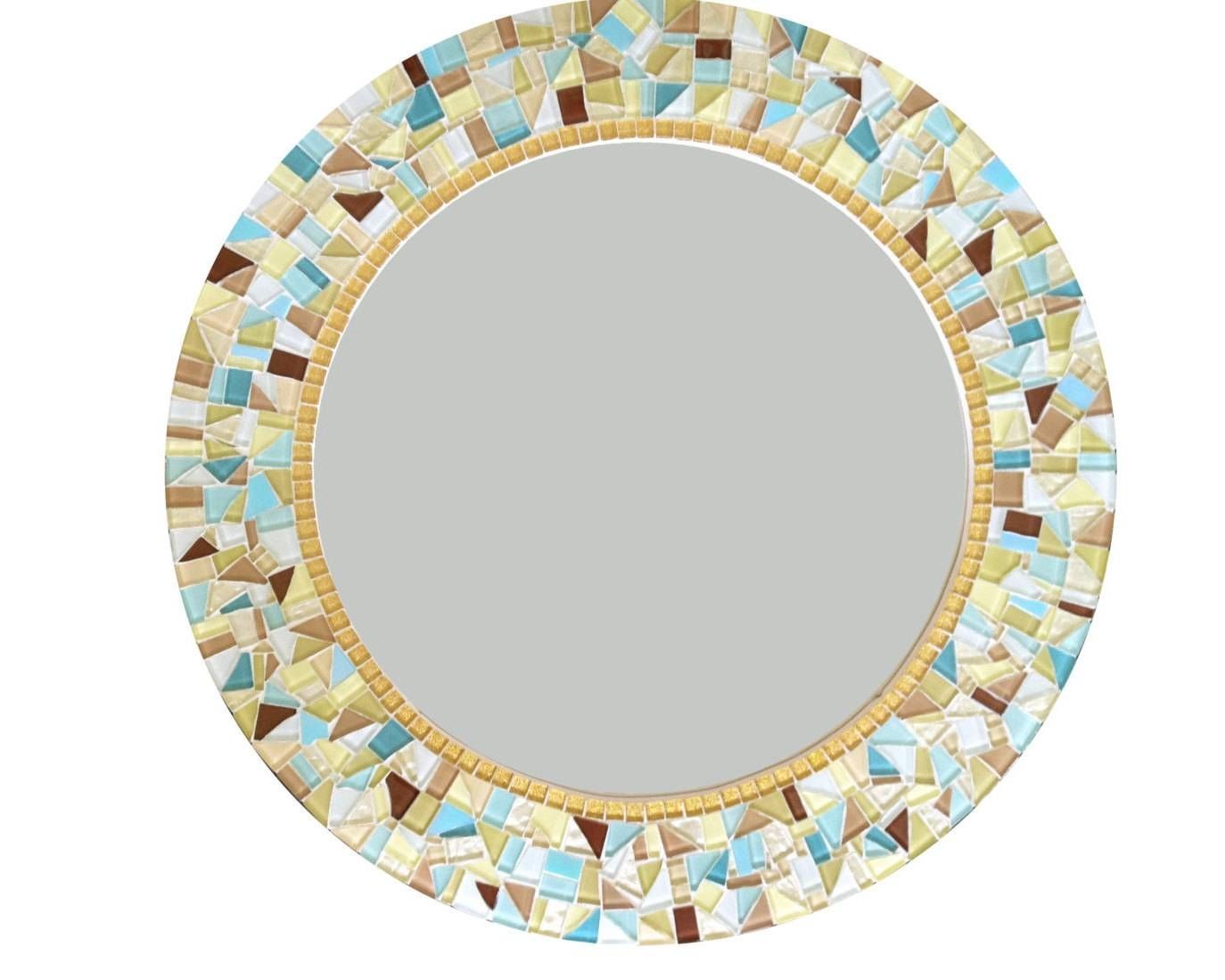 Wall Mirror // Round Mosaic Mirror // Decorative Mirror // Regarding Round Mosaic Wall Mirrors (View 3 of 15)