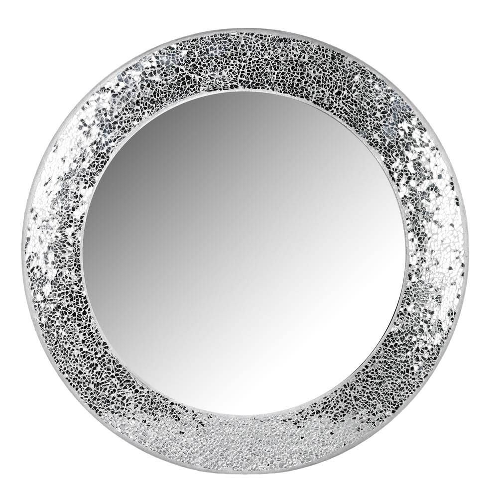 Wilko Silver Mosaic Mirror At Wilko Inside Blue Round Mirrors (View 7 of 15)