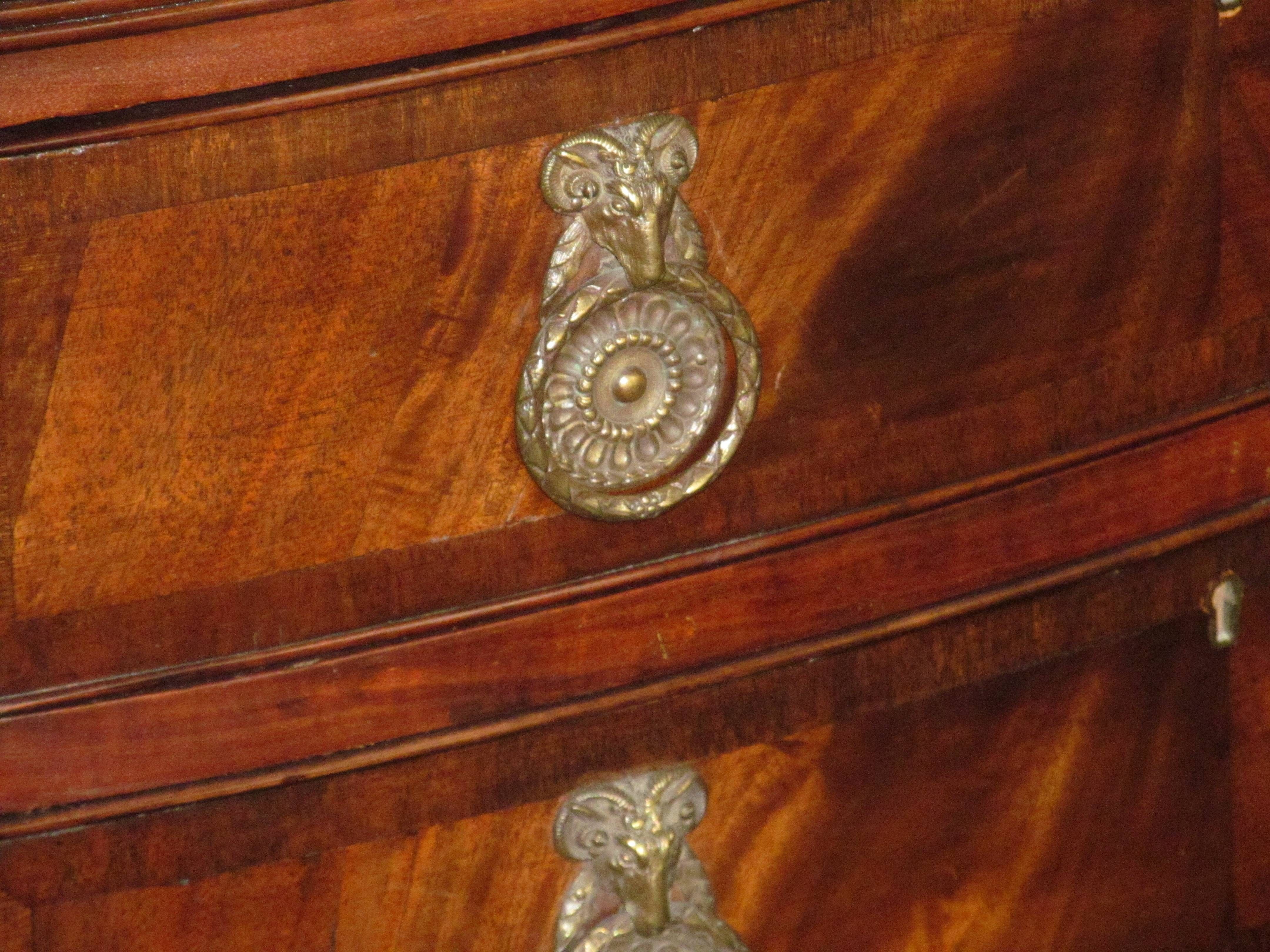 Antique English Crotch Mahogany Serpentine Front Hepplewhite Style For Hepplewhite Sideboards (Photo 13 of 15)