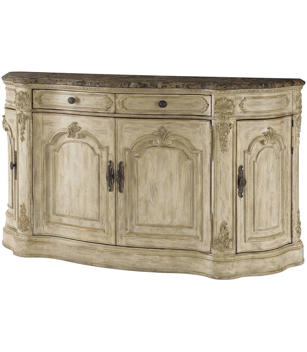 Antique French Country Dinette Decor With Adjustable Shelf Buffet Inside Marble Top Sideboards (View 14 of 15)