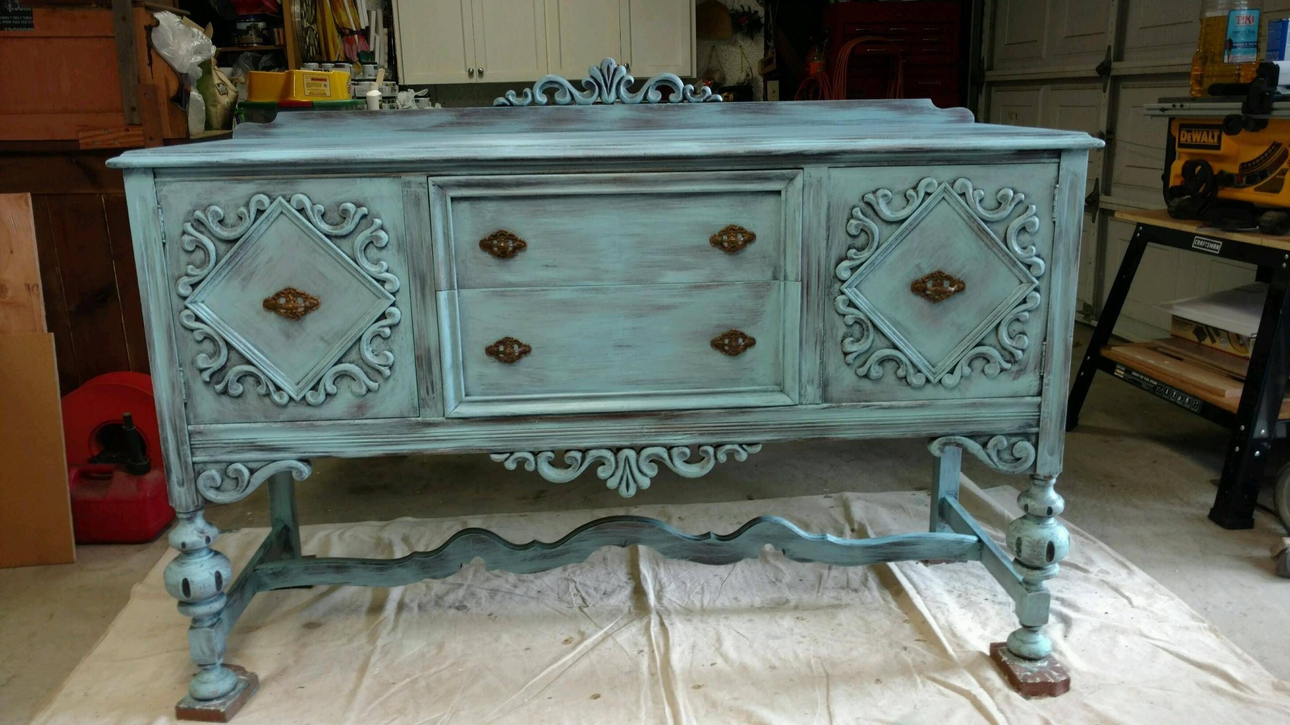 Antique Sideboard Buffet Intended For Distressed Buffet Sideboards (View 3 of 15)