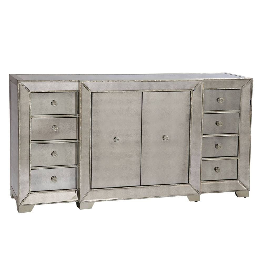 Bassett Mirror Murano 72 Inch Buffet In Silver Leaf & Mirror Intended For 72 Inch Sideboards (View 13 of 15)