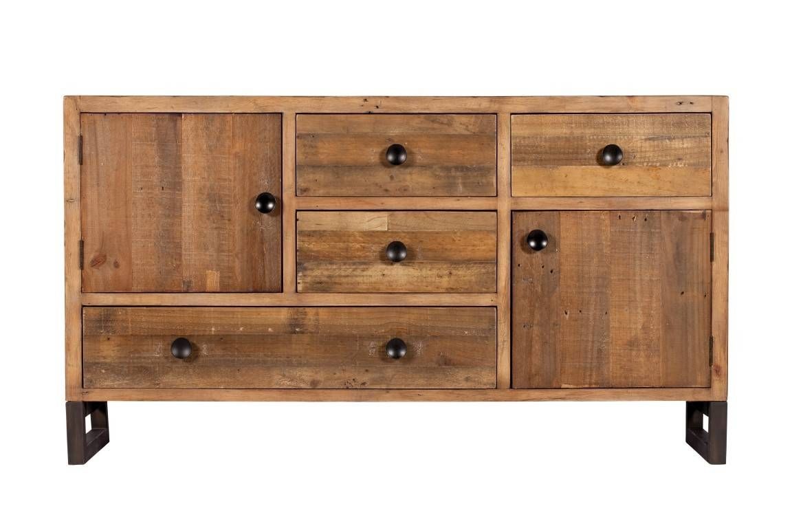 Brooklyn Industrial Wide Sideboard Reclaimed Solid Wood | Casa Within Reclaimed Sideboards (View 7 of 15)