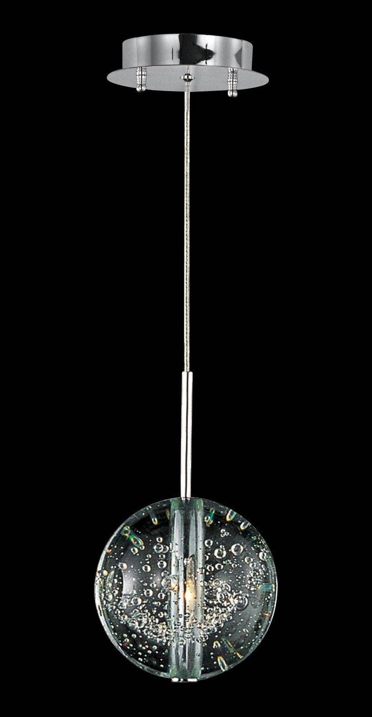 Bubble Glass Pendant Light Globe Clear Shade With Mercury Led Bulb With Bubble Pendant Light Fixtures (Photo 4 of 15)