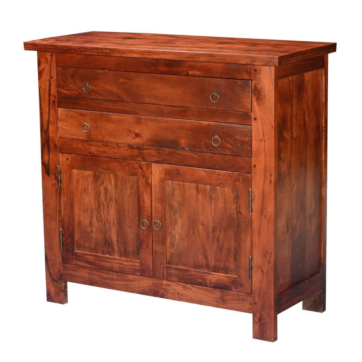 Classic Acacia Wood Buffet Sideboard Cabinet Within Mission Sideboards (Photo 6 of 15)
