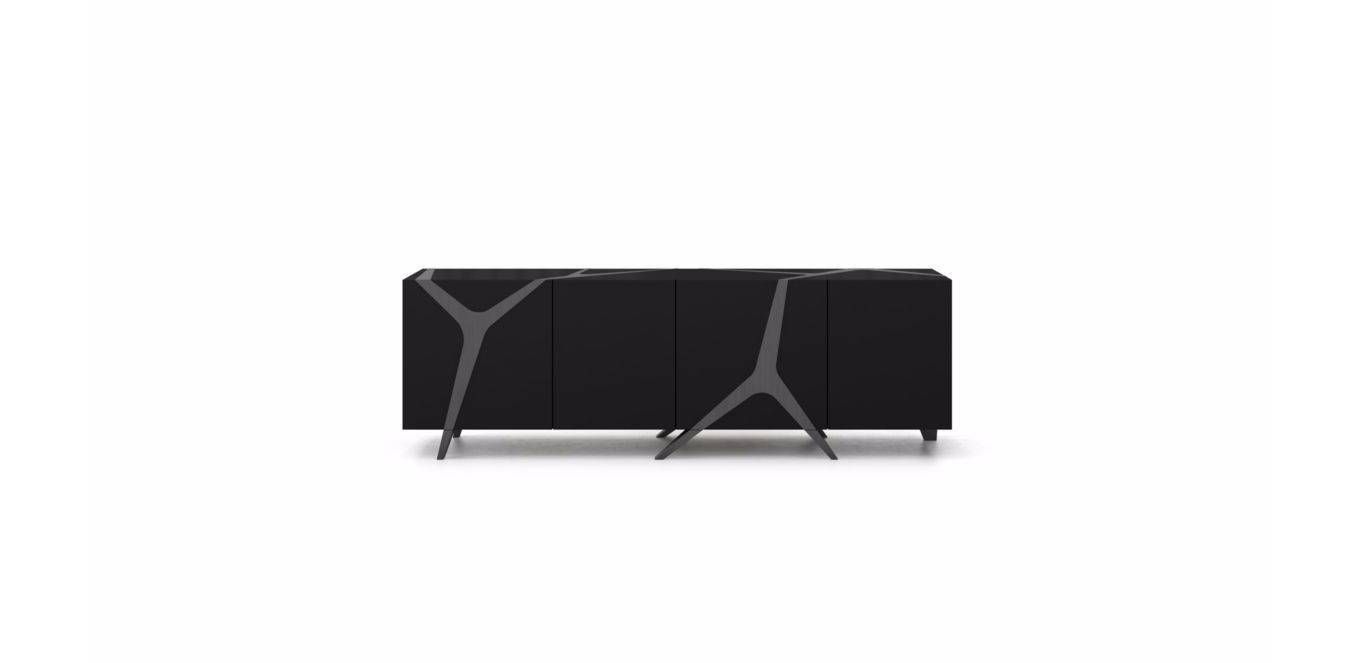 Contemporary Sideboard / Oak / White / Black – Mangrovemarco Pertaining To Roche Bobois Sideboards (View 13 of 15)