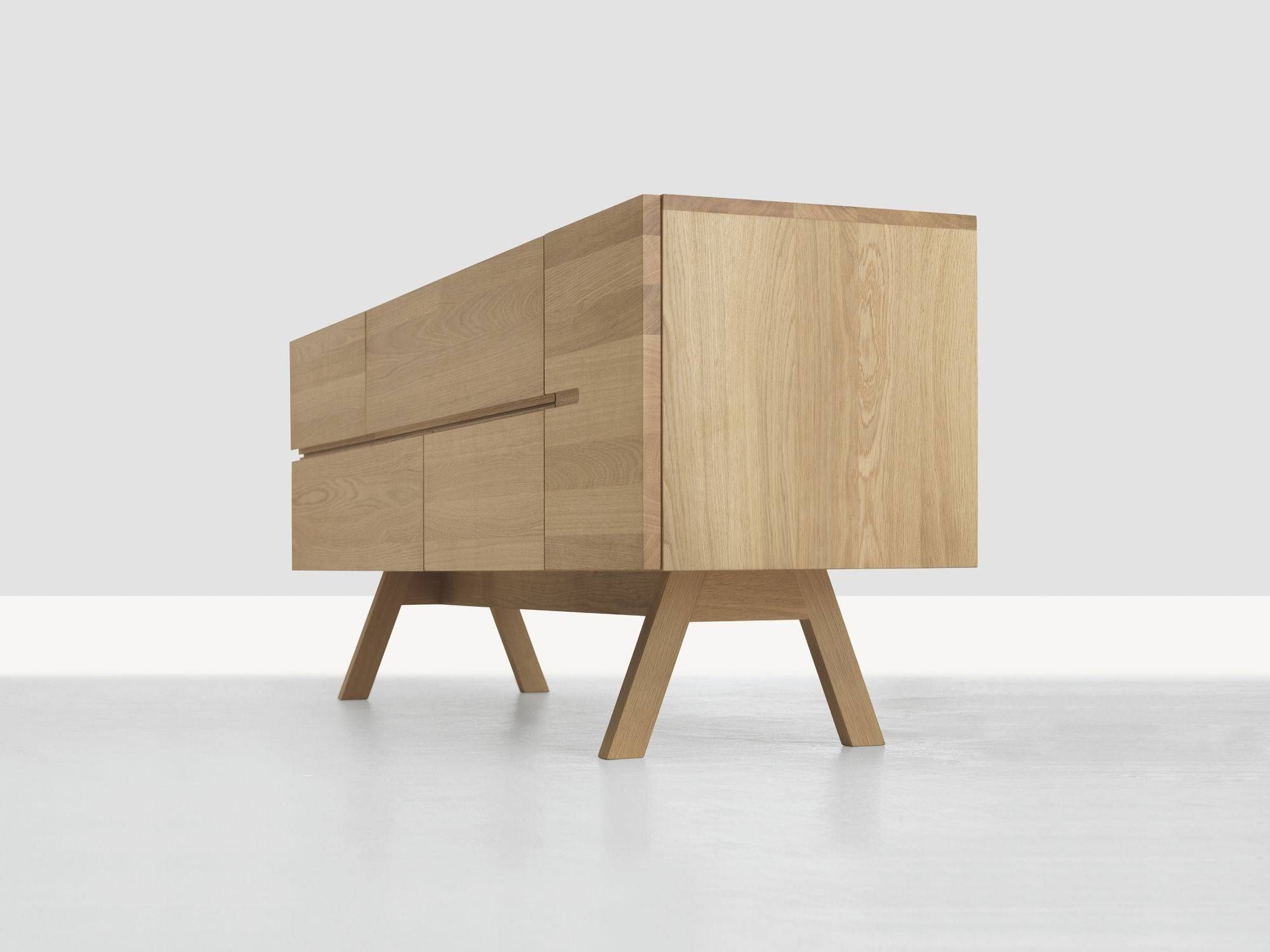 Contemporary Sideboard / Solid Wood – Low Atelierformstelle In Low Wooden Sideboards (View 8 of 15)
