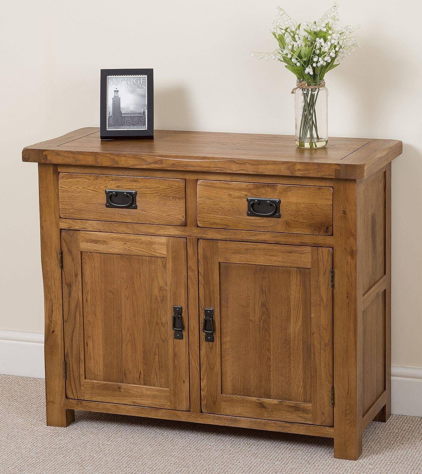 Cotswold Rustic Small Oak Sideboard | Free Uk Delivery Inside Rustic Sideboard Furniture (Photo 1 of 15)