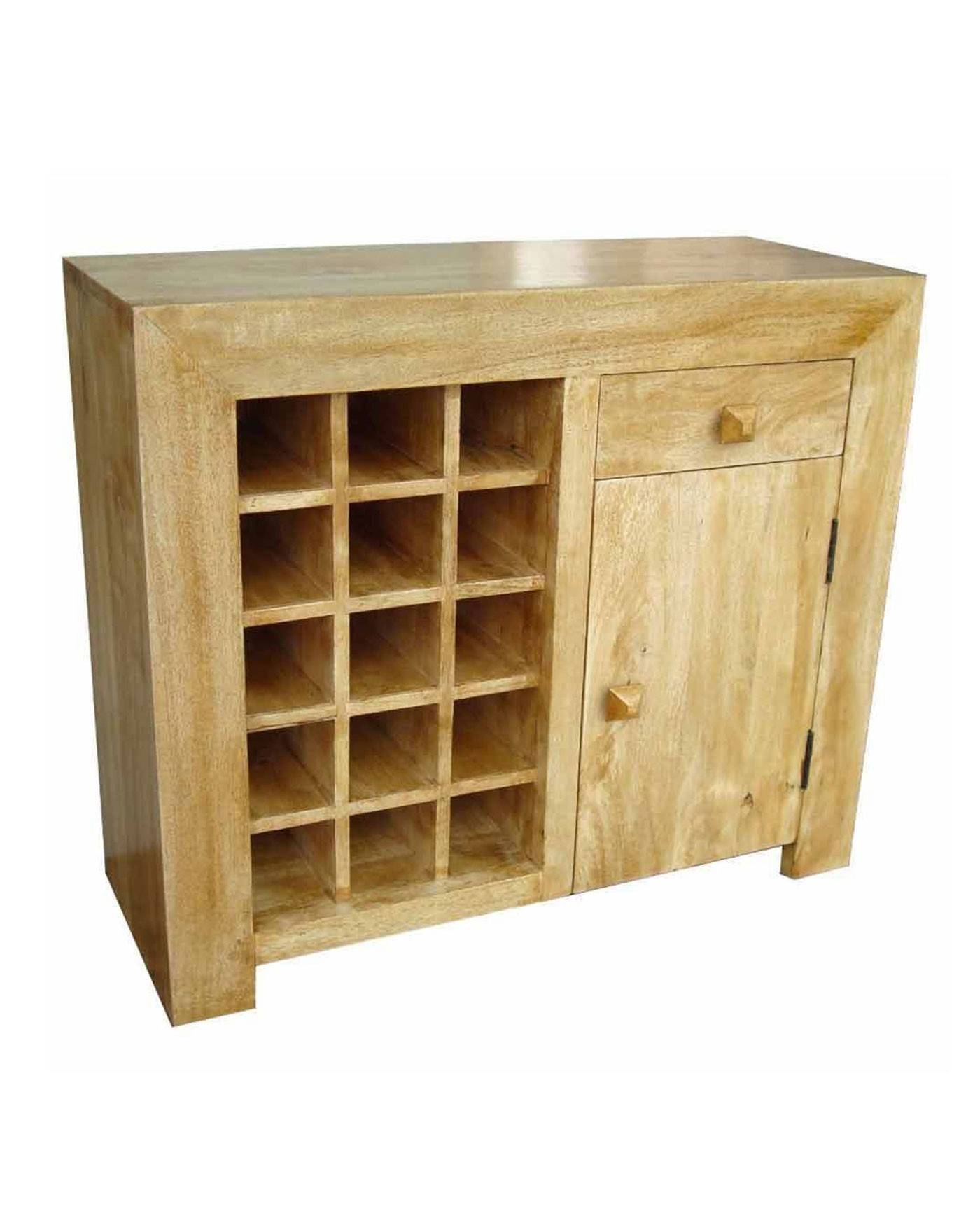 Dakota Sideboard With Wine Rack Oak Shade – Homescapes Inside Sideboards With Wine Rack (View 11 of 15)