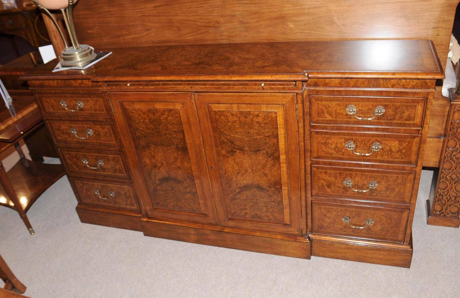 Edwardian Walnut Sideboard Buffet Server Dining Furniture | Ebay In Dining Room Servers And Sideboards (Photo 13 of 15)