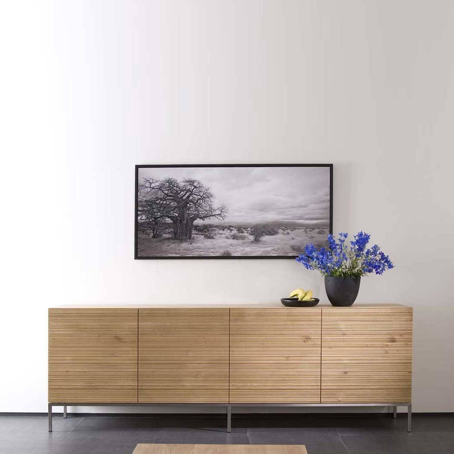 Ethnicraft Stonecut Oak Sideboards | Solid Wood Furniture In Low Wooden Sideboards (View 5 of 15)