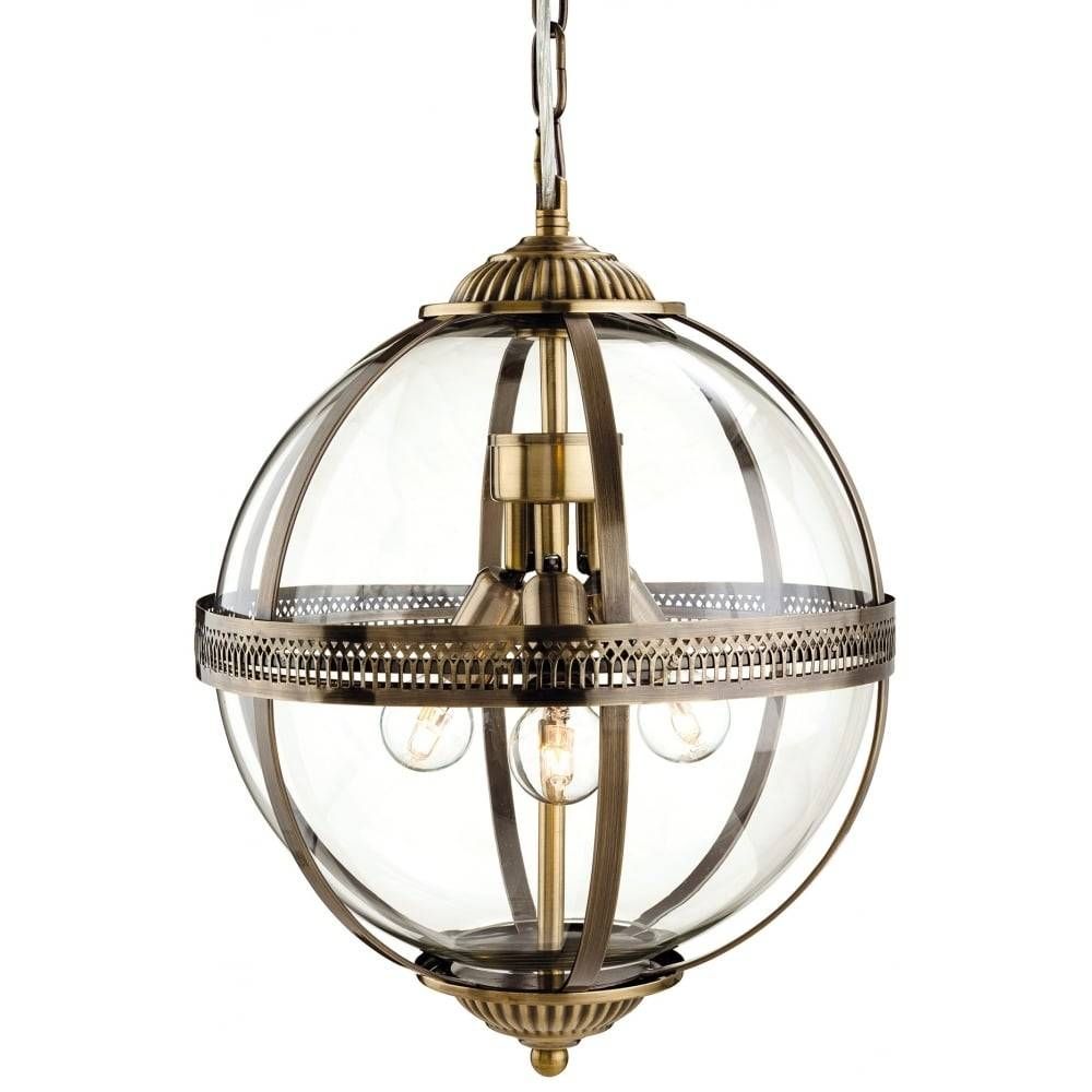 Firstlight 3413ab Mayfair Mini 3d Orb Pendant | Ideas4lighting Intended For Bronze Globe Pendant Lights (View 1 of 15)