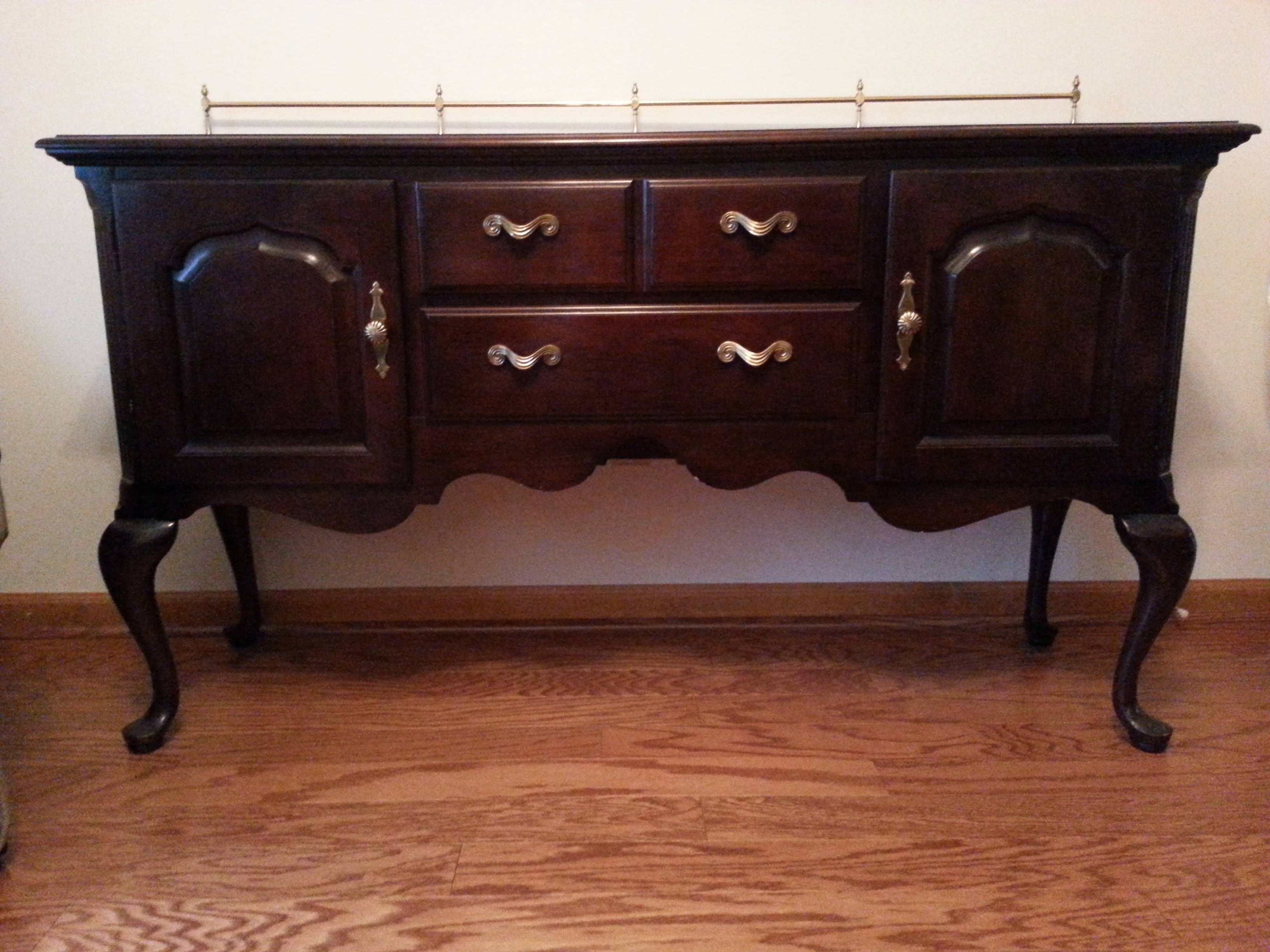 Furniture: Antique Dark Sideboard Buffet With Three Drawers On Pertaining To Thomasville Sideboards (View 1 of 15)