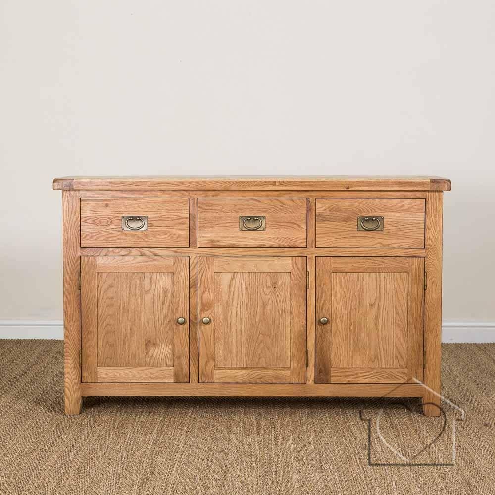 Heritage Rustic Oak 3 Door Sideboard – £439.00 – A Fantastic Range Pertaining To Rustic Sideboard Furniture (Photo 2 of 15)