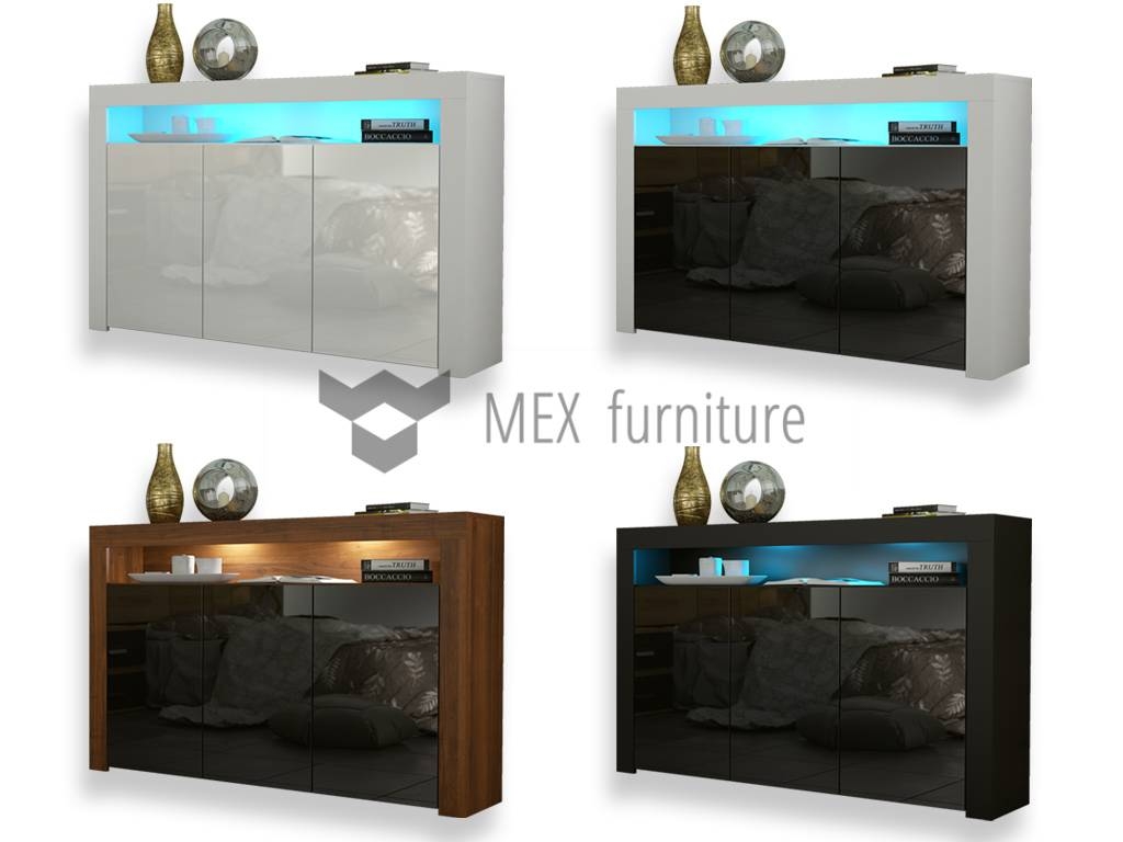 High Gloss Sideboard – Mex Furniture Within Sideboards With Lights (Photo 1 of 15)