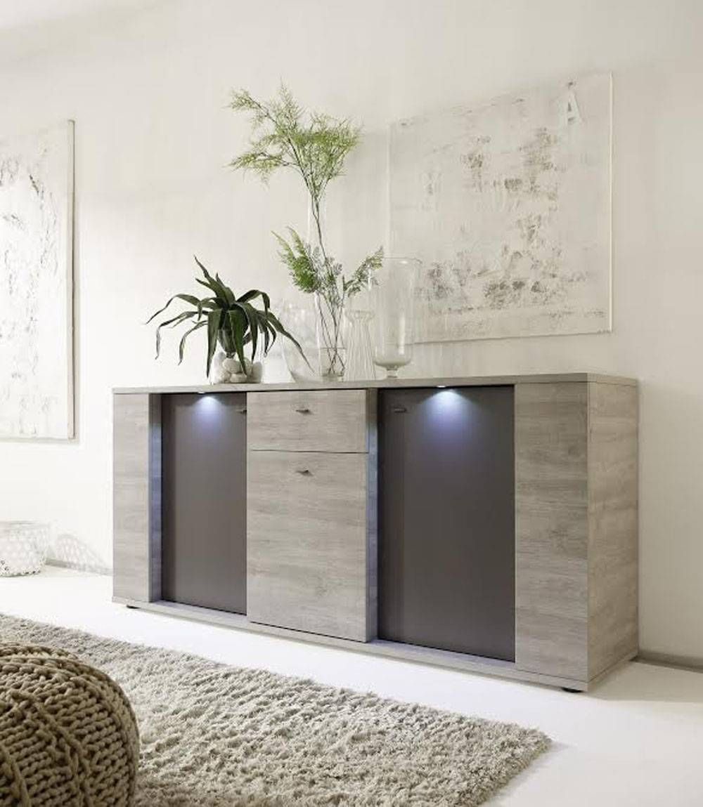 Italian Contemporary Sideboard Buffet With Led Lights Santa Ana Within Modern Buffet Sideboards (Photo 1 of 15)