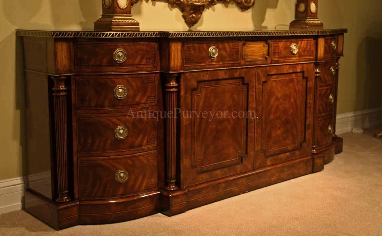 Large Regency Style Flame Mahogany Sideboard Or Credenza For Credenza Sideboards (View 12 of 15)