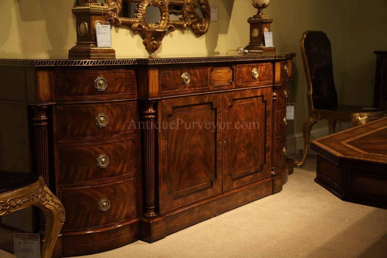 Large Regency Style Flame Mahogany Sideboard Or Credenza In Mahogany Sideboards Buffets (Photo 11 of 15)