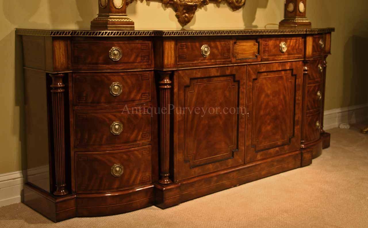 Large Regency Style Flame Mahogany Sideboard Or Credenza Inside Mahogany Sideboards (Photo 1 of 15)