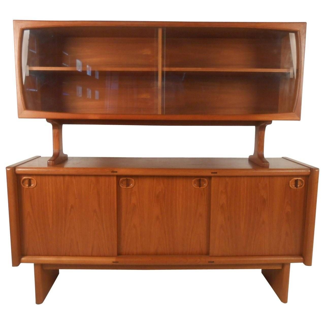 Midcentury Style Danish Teak Sideboard With Display Topper For Within Teak Sideboards (View 11 of 15)