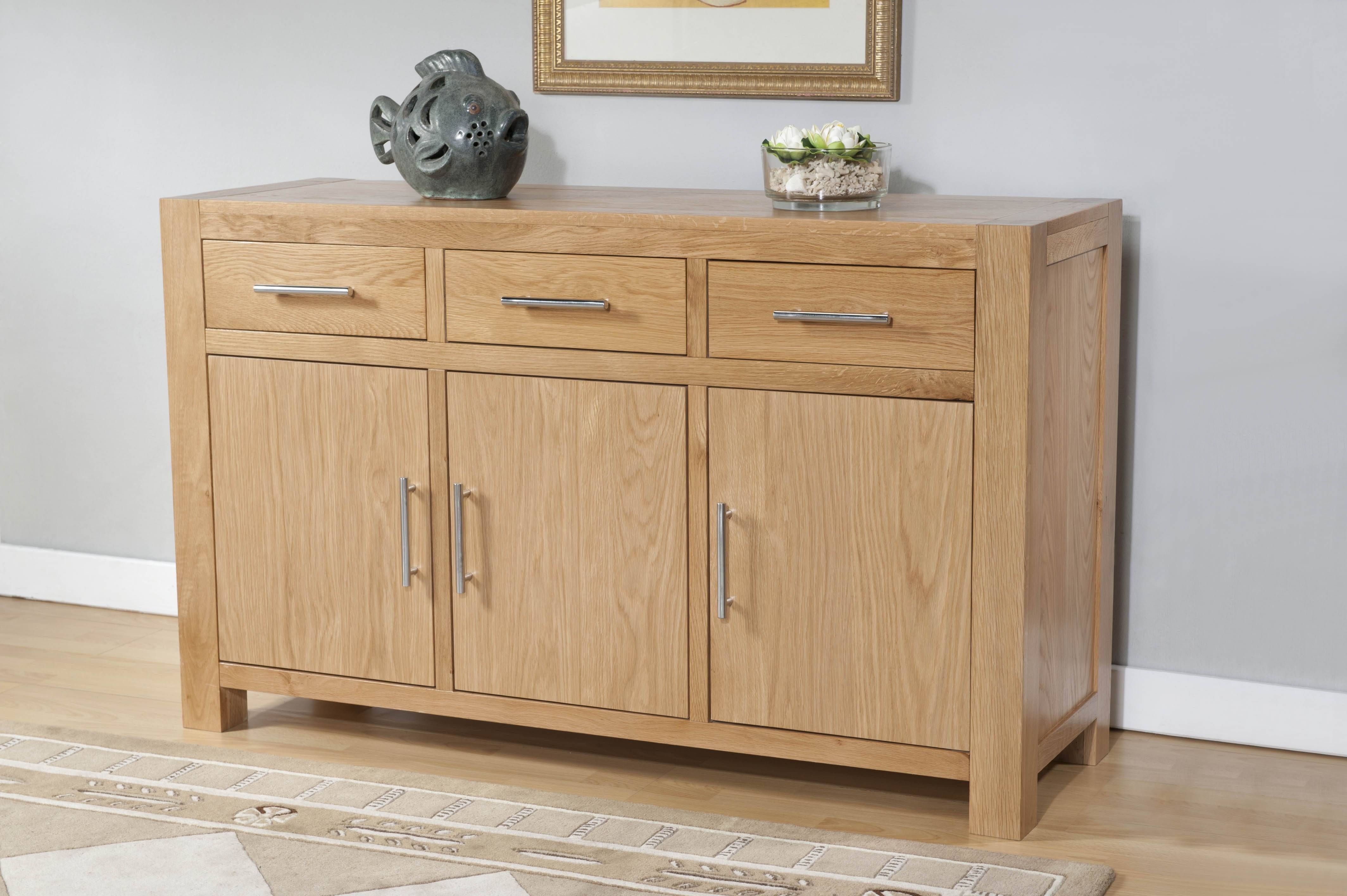 Milano Oak 3 Door 3 Drawer Large Sideboard | Oak Furniture Solutions Inside Sideboards With Drawers (View 2 of 15)