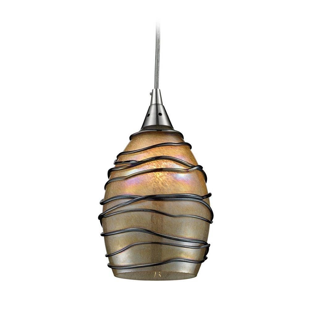 Modern Mini Pendant Light With Dark Brown Accents | 31142/1 Throughout Mini Pendant Lights (Photo 13 of 15)