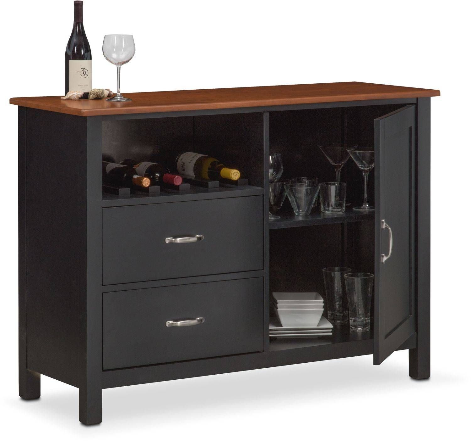 Nantucket Sideboard – Black And Cherry | Value City Furniture And Intended For Sideboard Furniture (Photo 1 of 15)