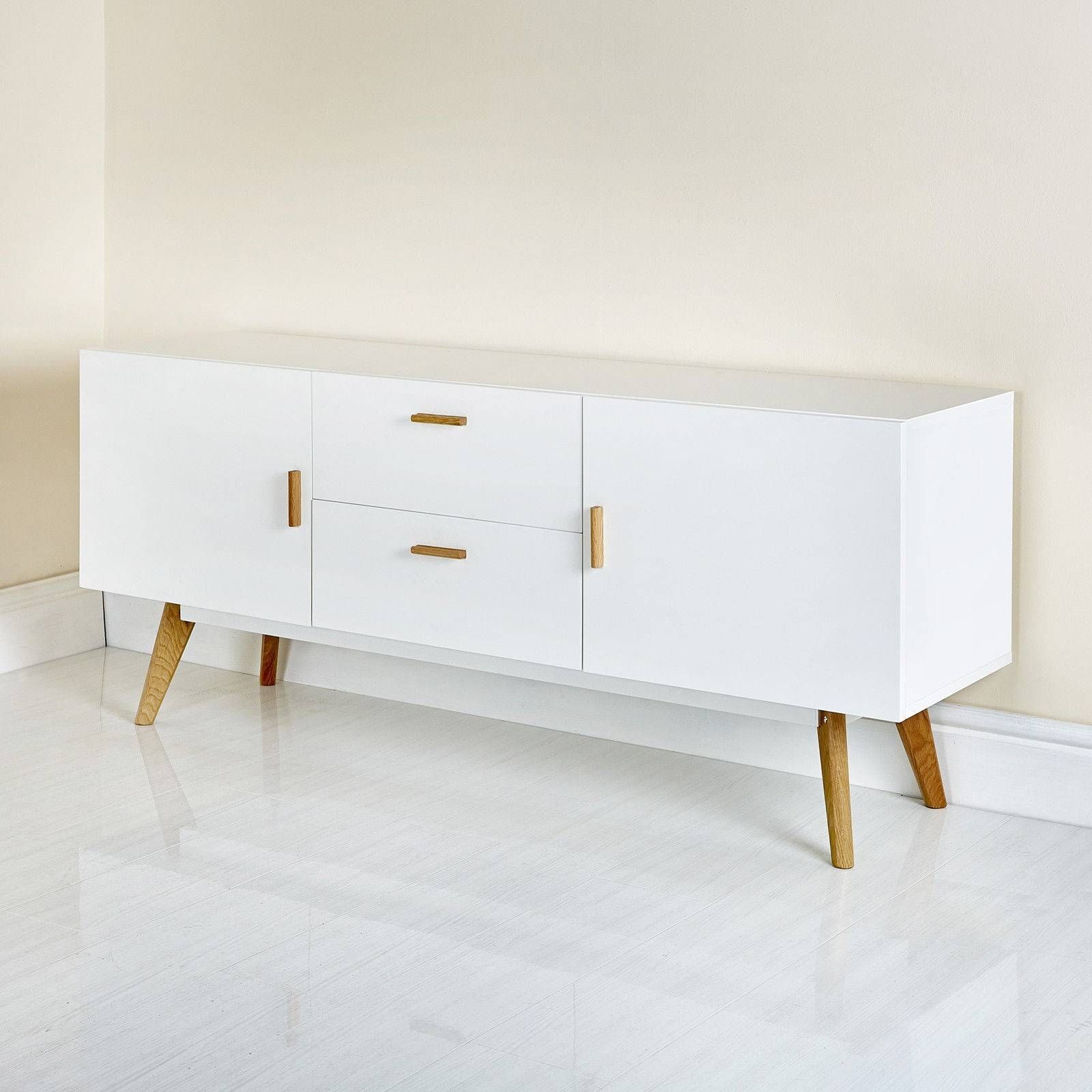 Scandinavian Retro Style White Sideboard Abreo Home Furniture Pertaining To Scandinavian Sideboards (View 1 of 15)