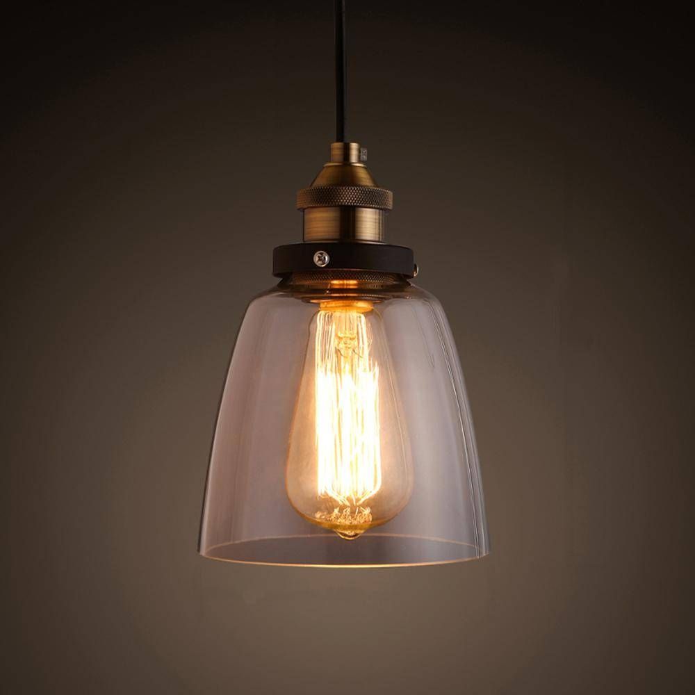 Shantele Edison Collection 1 Light Copper Clear Glass Indoor Pertaining To Glass Pendant Lights With Edison Bulbs (View 4 of 15)