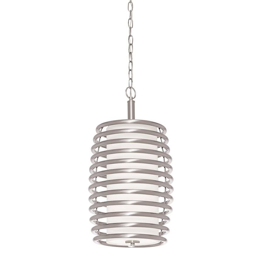 Shop Kichler Bands 11.69 In Brushed Nickel Industrial Single With Regard To Etched Glass Pendant Lights (Photo 5 of 15)