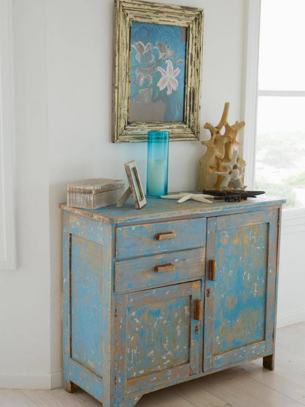 Sideboards: Extraordinary Distressed Wood Sideboard Whitewash Inside Blue Sideboards (View 13 of 15)