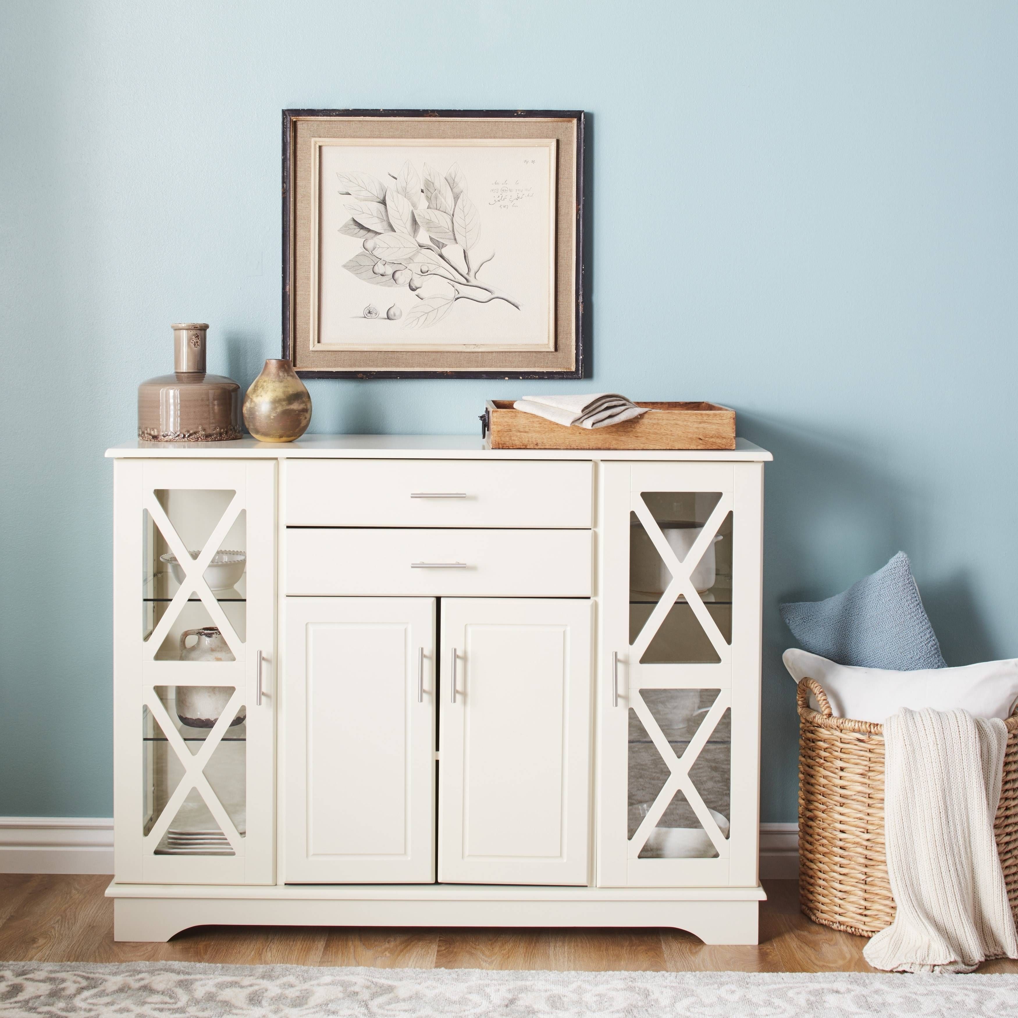 Simple Living Antique White Kendall Buffet – Free Shipping Today Within Antique White Sideboards (View 9 of 15)