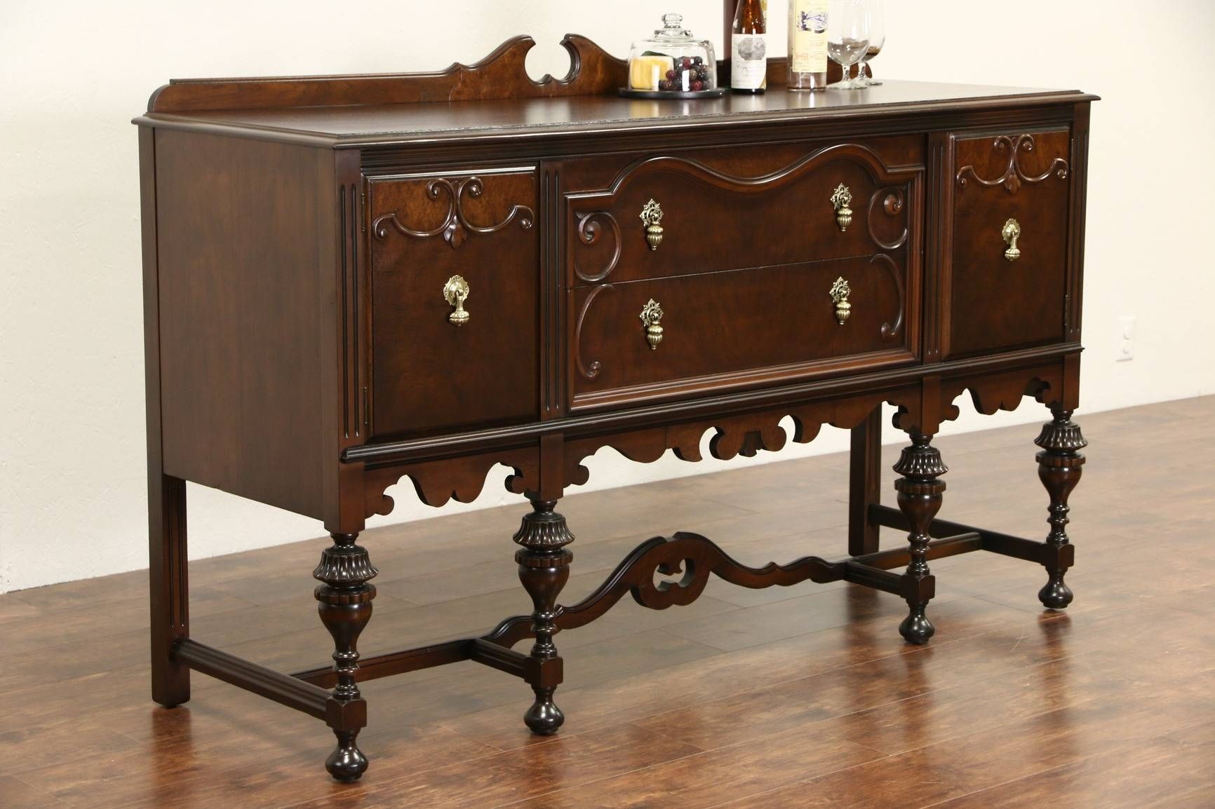 Sold – English Tudor 1920 Antique Walnut Sideboard Server Or With Buffet Sideboard Servers (View 12 of 15)