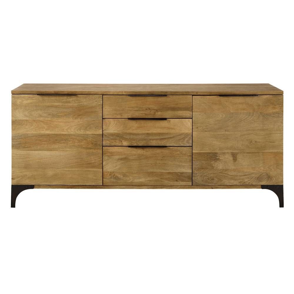 Solid Mango Wood Sideboard W 180cm | Maisons Du Monde Intended For Wooden Sideboards (View 14 of 15)