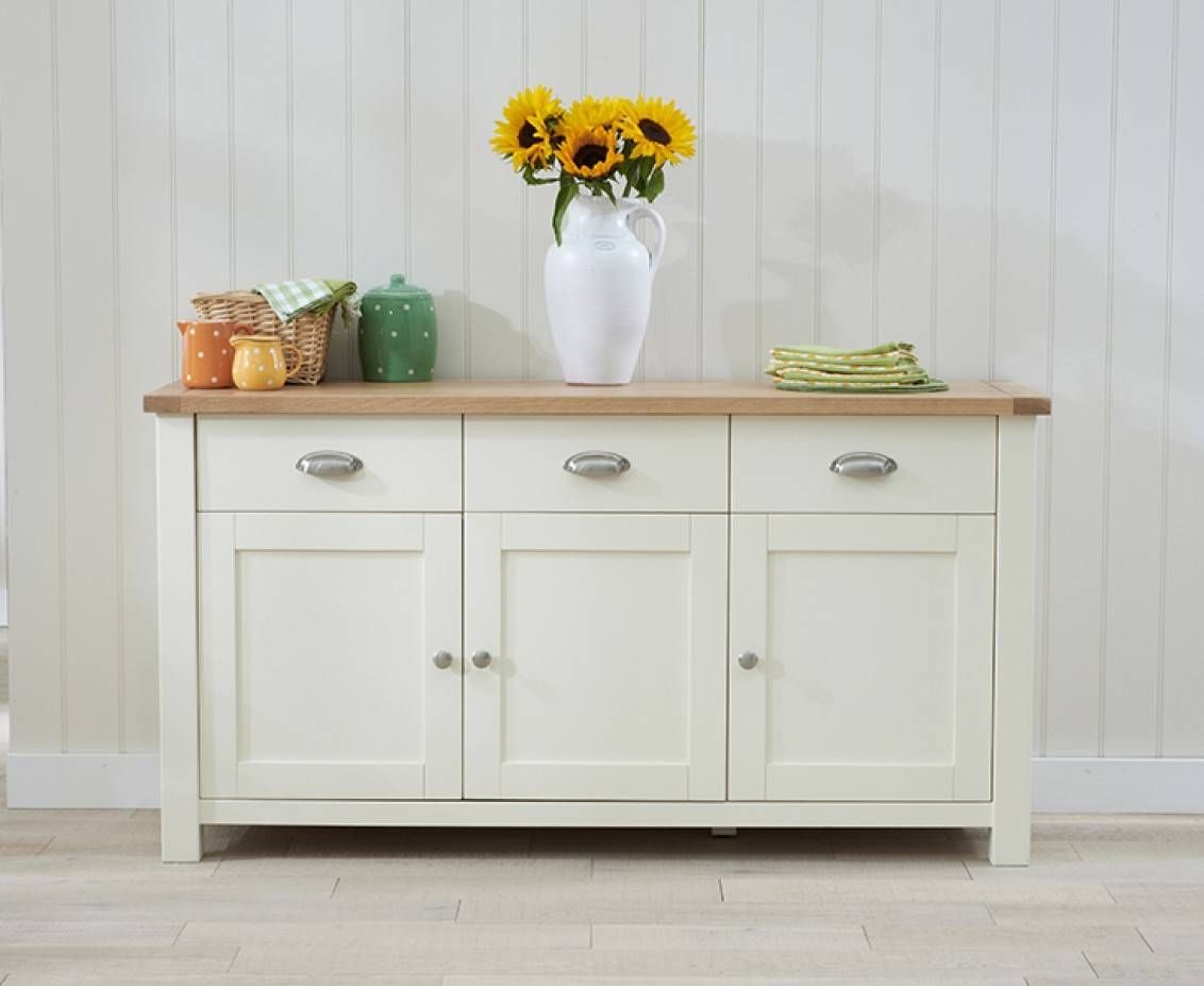 Somerset 3 Door 3 Drawer Oak And Cream Sideboard | The Great Throughout Cream And Oak Sideboards (View 4 of 15)