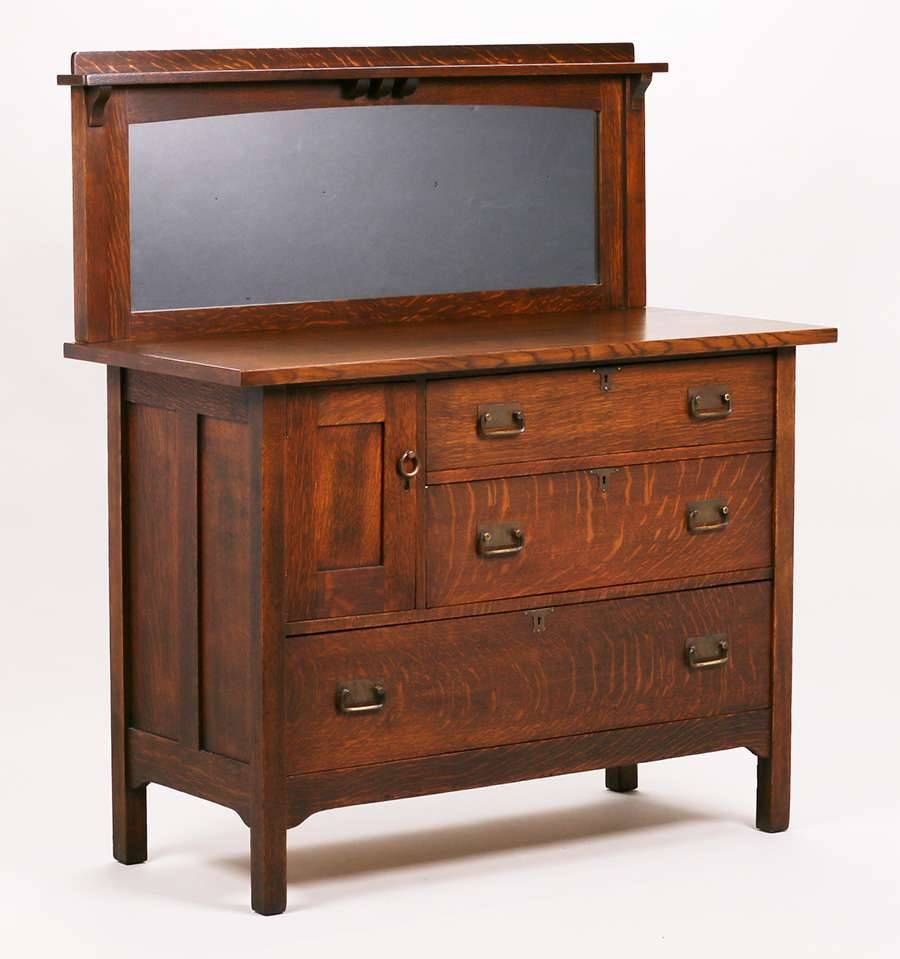 Stickley Brothers Sideboard With Mirror | California Historical Design For Stickley Sideboards (View 13 of 15)