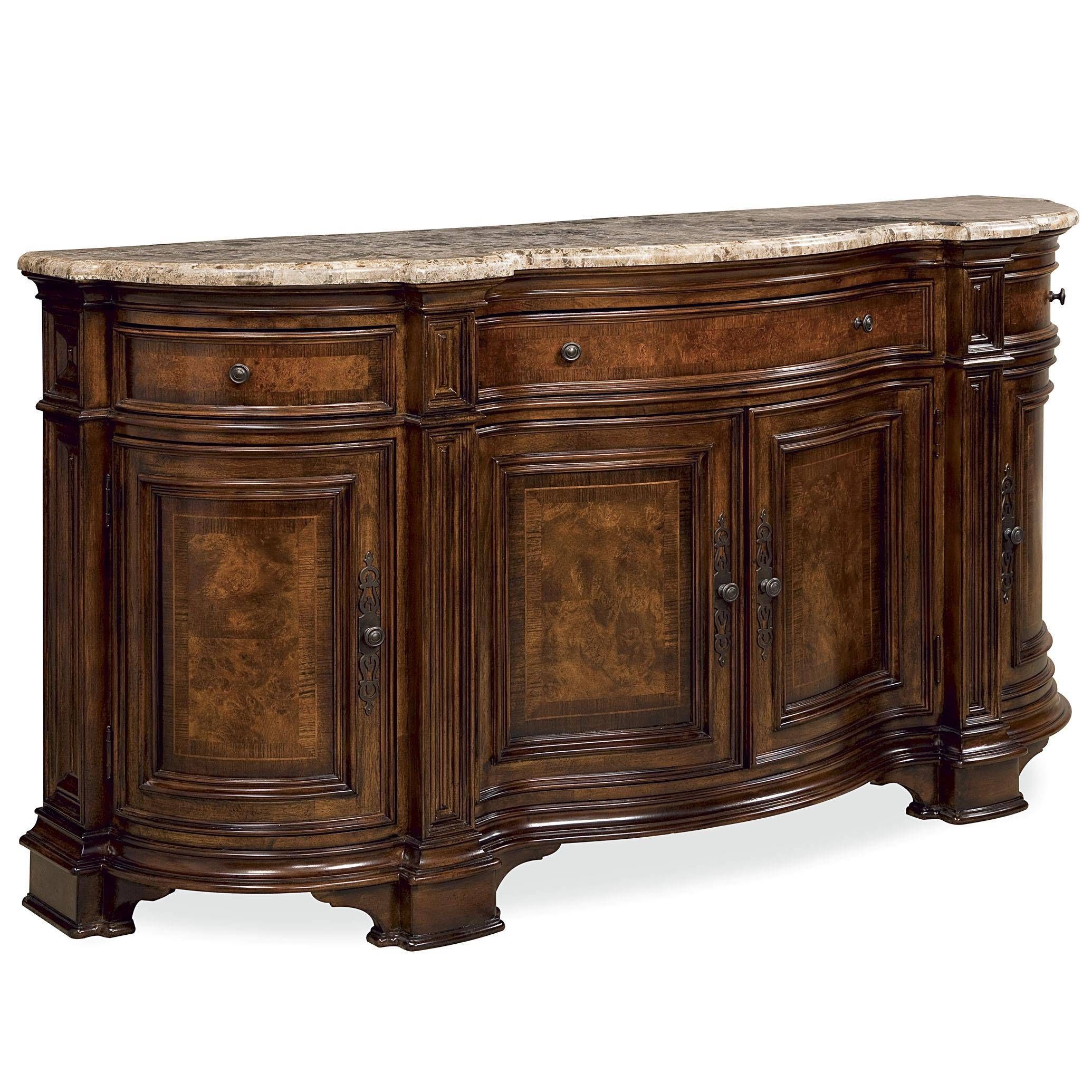 Universal Villa Cortina Sideboard Credenza With Marble Top Intended For Marble Top Sideboards (Photo 11 of 15)