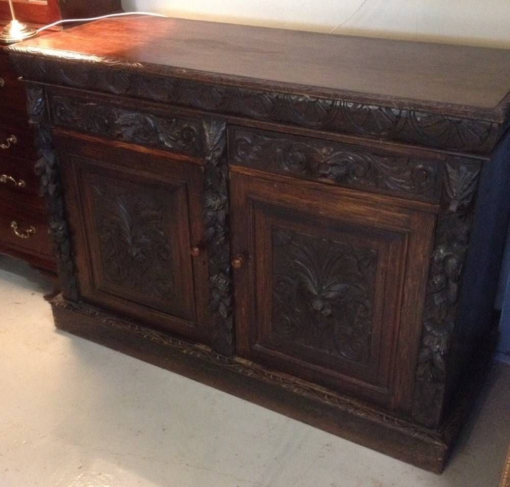 Victorian Carved Oak Sideboard Circa 1870 | 316102 Pertaining To Antique Oak Sideboards (Photo 3 of 15)