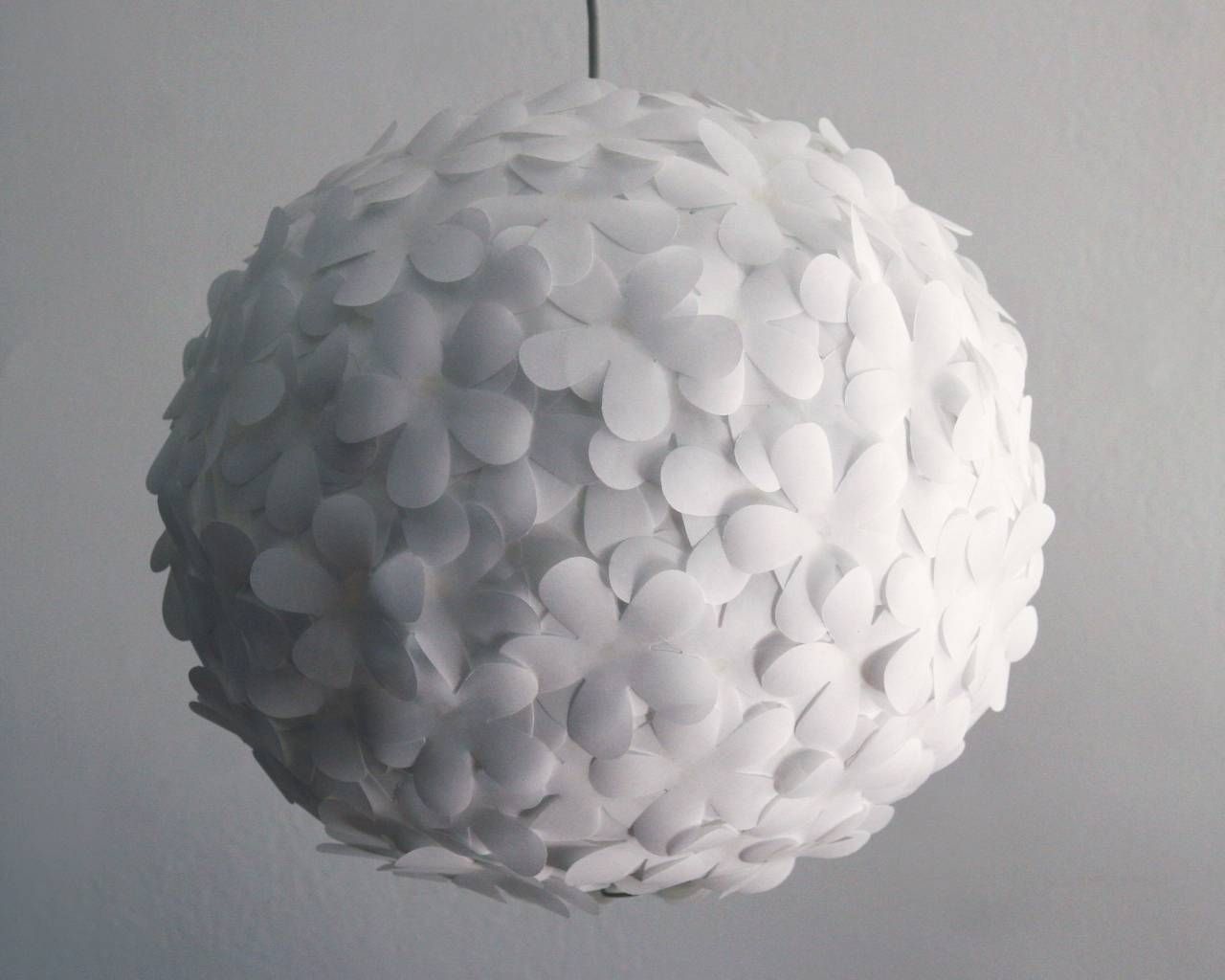White Paper Flower Pendant Light | The 3 R's Blog With Flower Pendant Lights (Photo 3 of 15)
