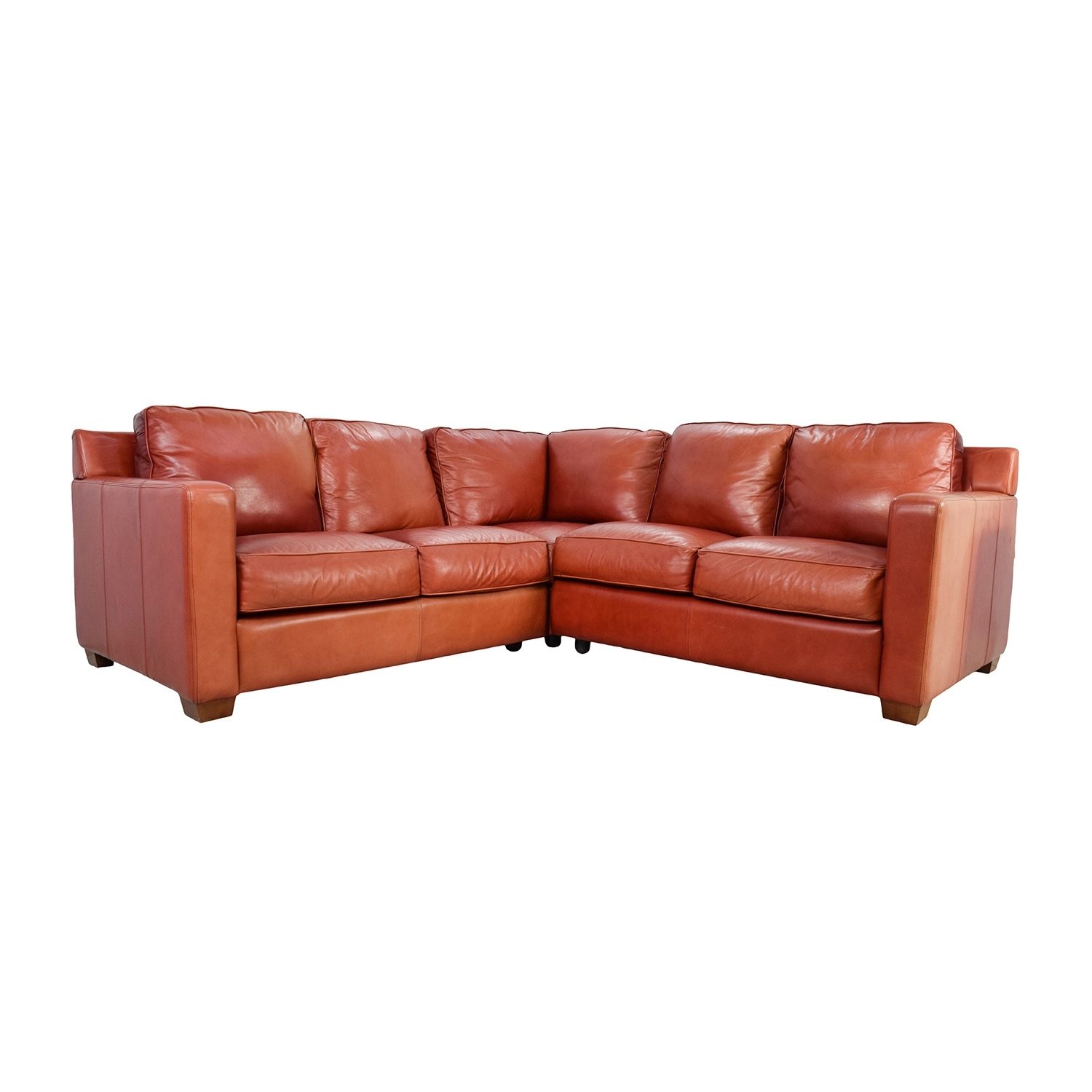 68% Off – Thomasville Thomasville Red Leather Sectional / Sofas Regarding Thomasville Sectional Sofas (Photo 1 of 10)