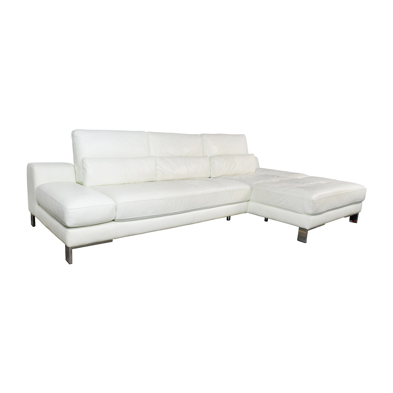 72% Off – Mobilia Canada Mobilia Canada Funktion White Leather Throughout Mobilia Sectional Sofas (Photo 4 of 10)