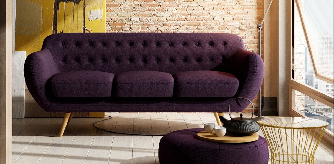 Anatol 3 Seater Retro Sofa – Fabric Sofas With Regard To Retro Sofas (Photo 10 of 10)