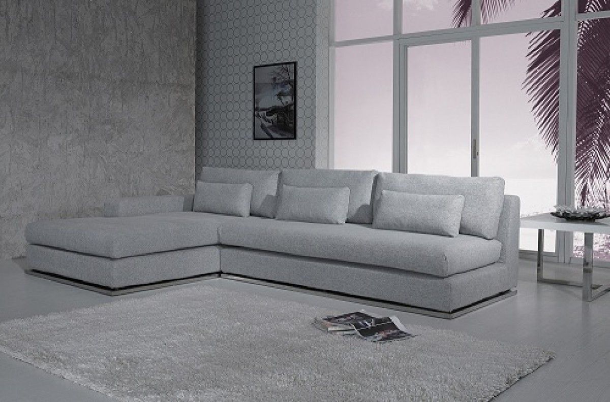 Ash Modern Fabric Sectional Sofa | Ash, Fabrics And Modern With Light Grey Sectional Sofas (View 5 of 10)