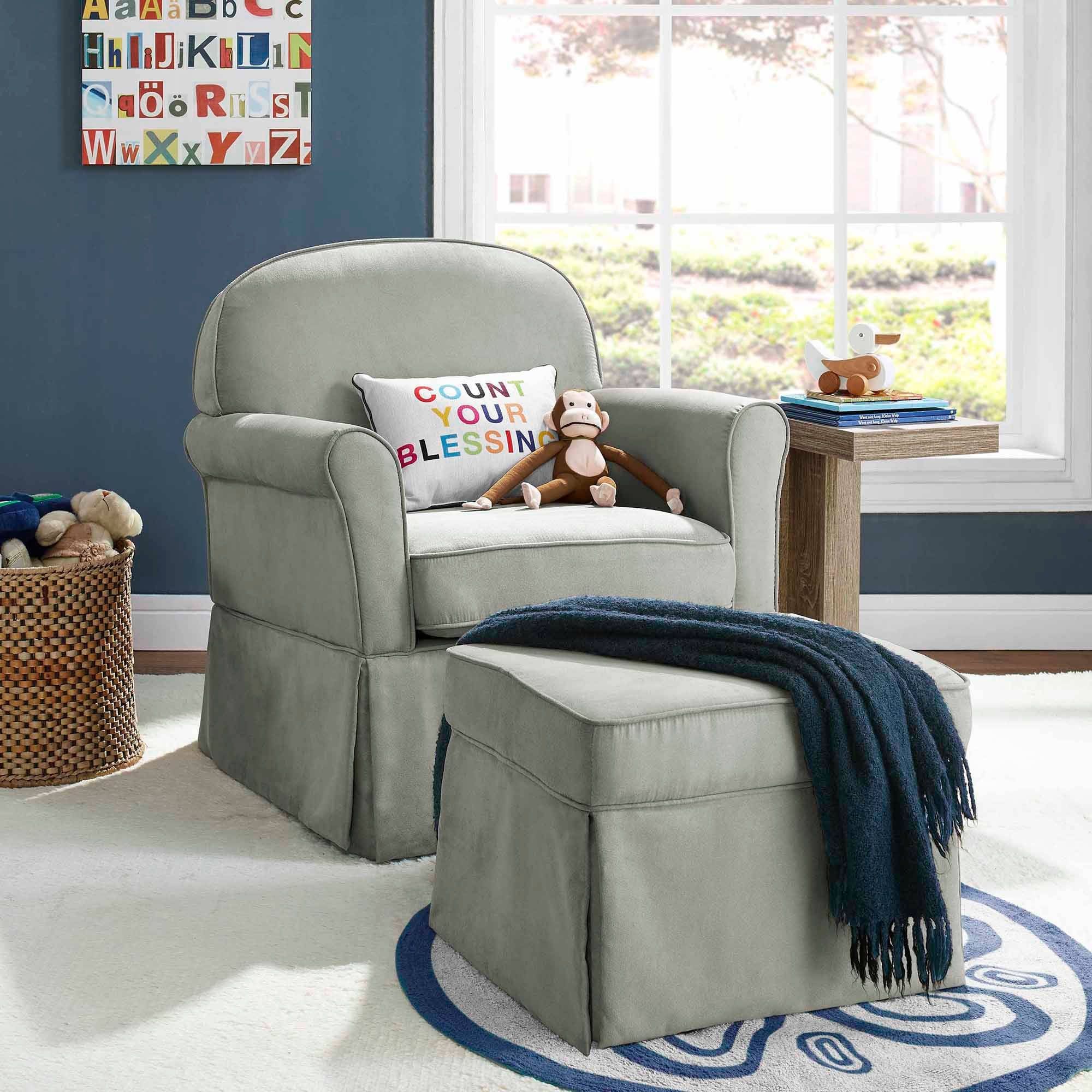 Baby Relax Evan Swivel Glider And Ottoman Gray – Walmart With Gliders With Ottoman (View 11 of 15)