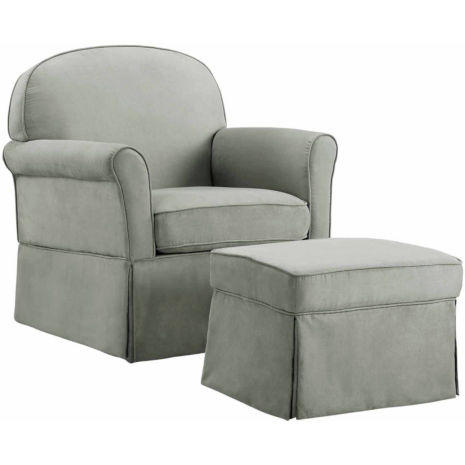 Baby Relax Evan Swivel Glider And Ottoman Gray – Walmart Within Gliders With Ottoman (View 3 of 15)
