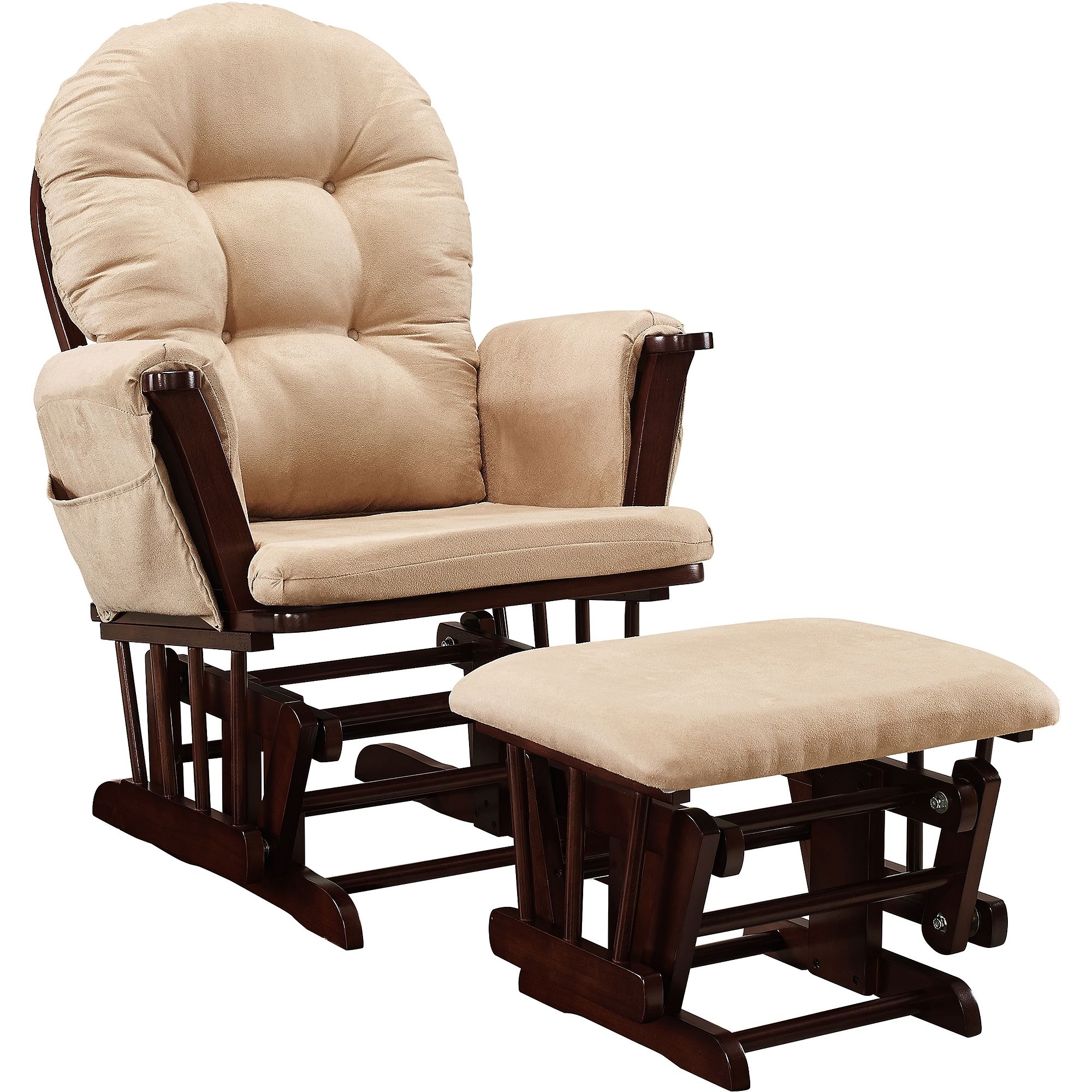 Baby Relax Harbour Glider Rocker And Ottoman Espresso With Beige Within Gliders With Ottoman (View 5 of 15)