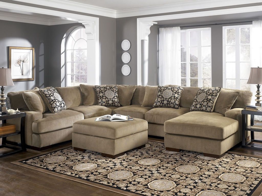Beautiful Sectional Sofa With Chaise And Ottoman Pictures With Regard To Couches With Large Ottoman (View 15 of 15)