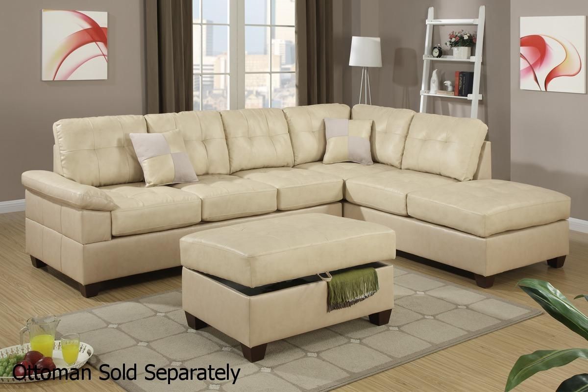 Beige Leather Sectional Sofa – Steal A Sofa Furniture Outlet Los Pertaining To Beige Sectional Sofas (Photo 7 of 15)