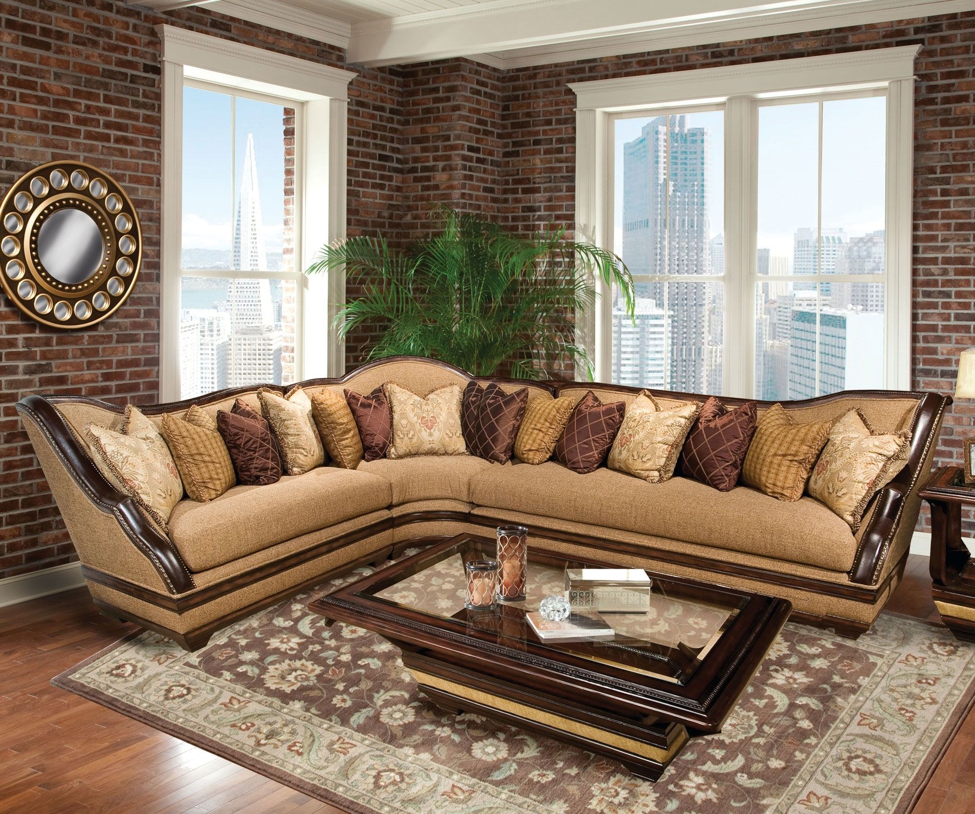 Benetti's Italia Beladonna Wood Trim Sectional Sofa Set The Within Luxury Sectional Sofas (View 5 of 10)