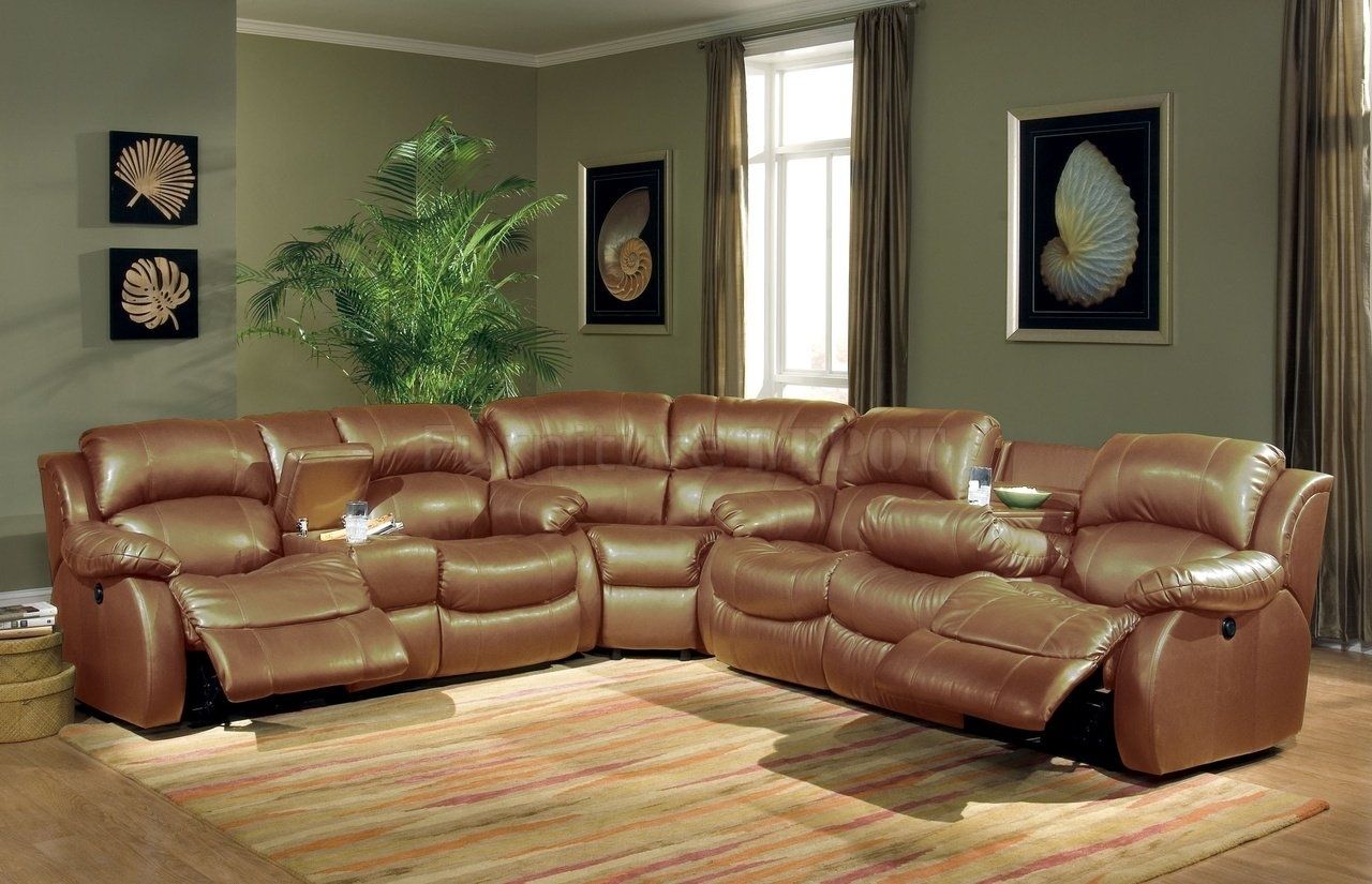 Best Brown Leather Sectional Sofas With Recliners With Home Living Regarding Leather Recliner Sectional Sofas (Photo 6 of 10)